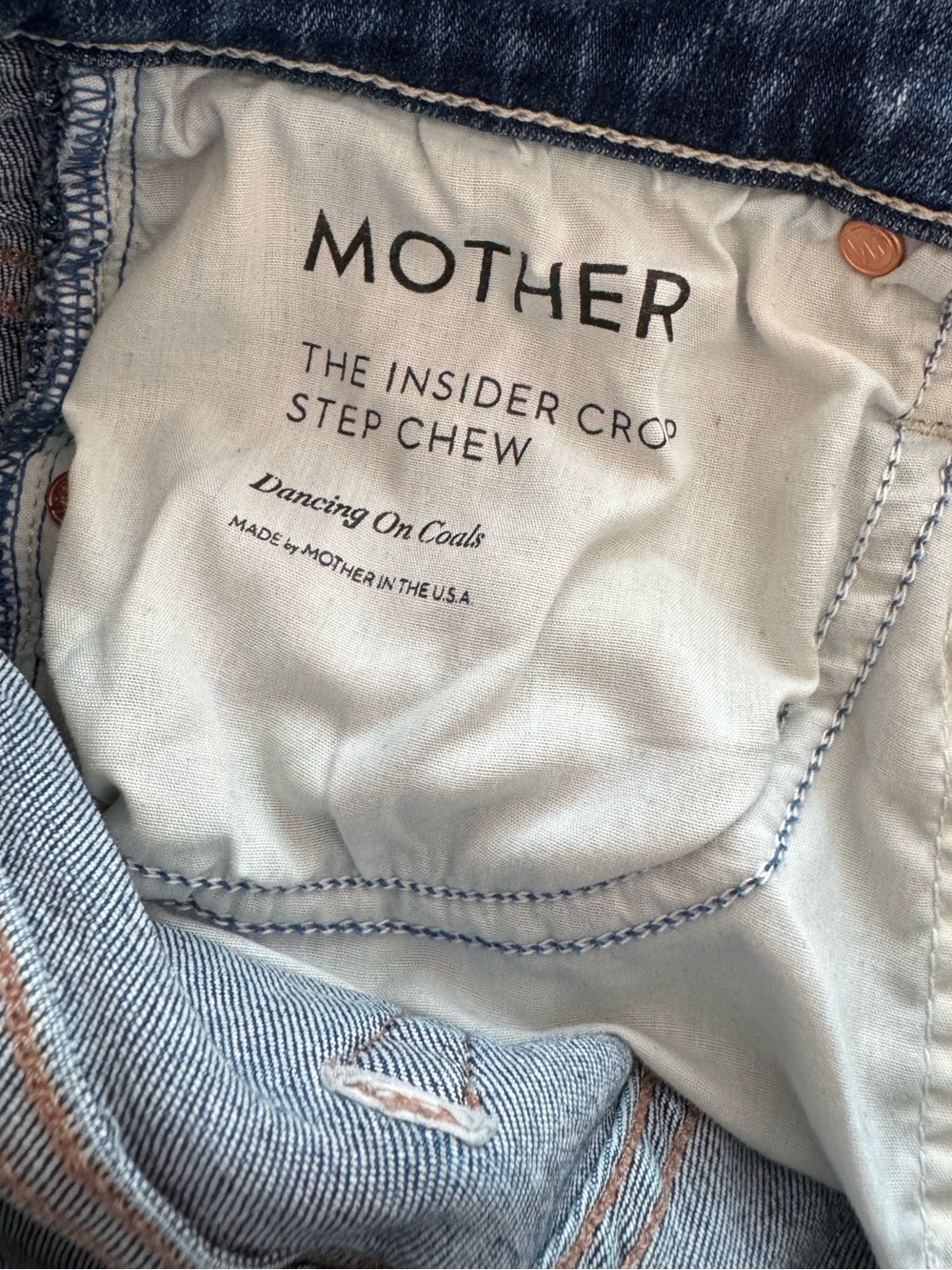 MOTHER Denim The Insider Crop Step Fray Jeans Wicked Wildflower Kick Flare Sz 24 - Picture 7 of 8